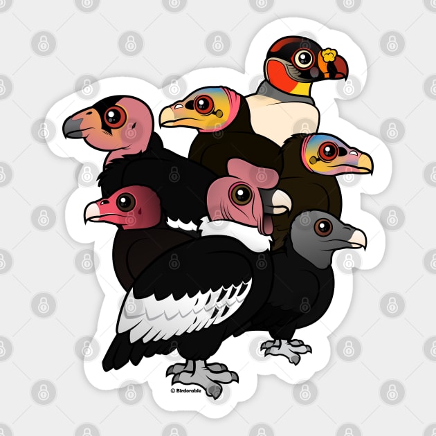 Birdorable Vultures of the New World Sticker by birdorable